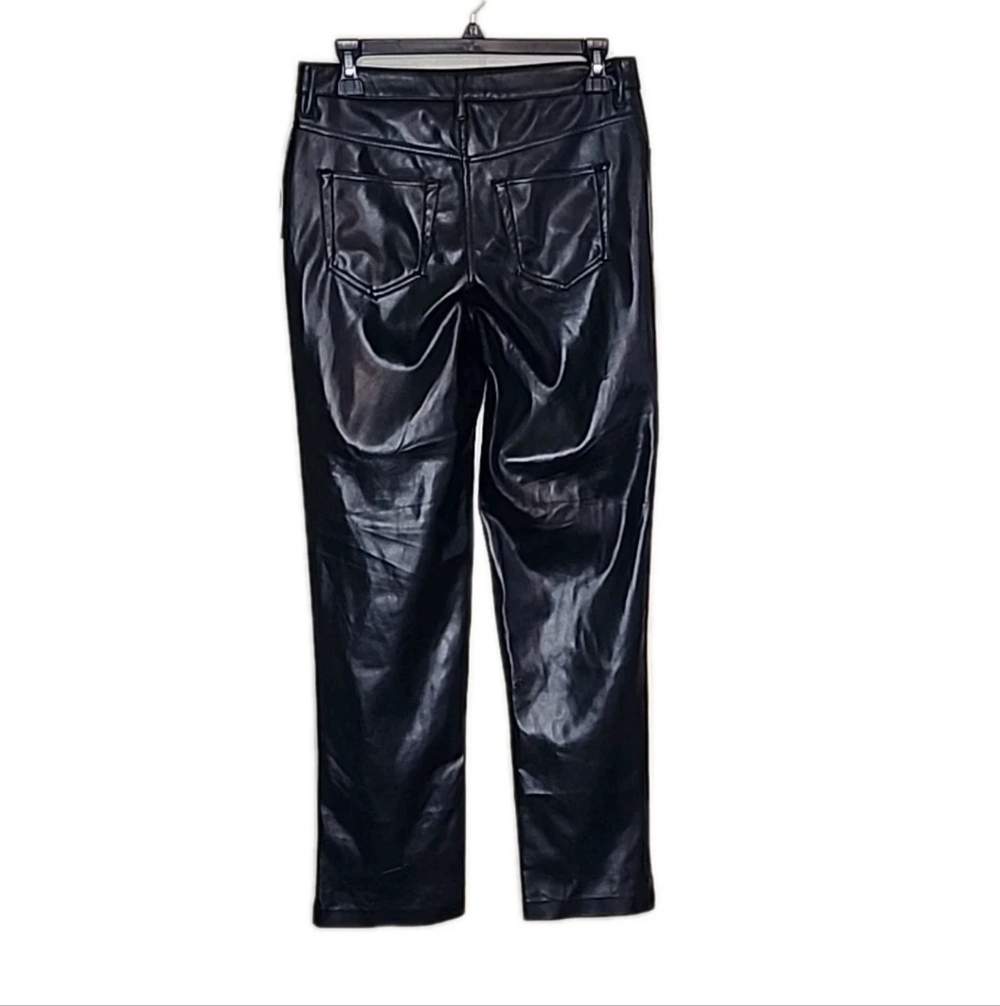 Joie Limited Edition women's faux leather straight leg pant in black, size 2, - Picture 2 of 16